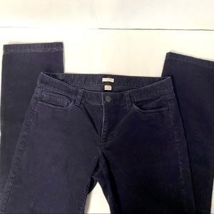 J. Crew Navy Blue Stretch Corduroy Pants. Size 29R Straight Leg